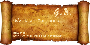 Götter Marianna névjegykártya